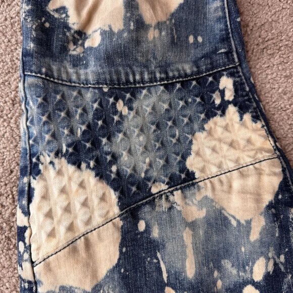 CJ Black Men Jeans 32x34 Skinny Acid Wash Patchwork Flex Stretch Moto Streetwear - Picture 4 of 8